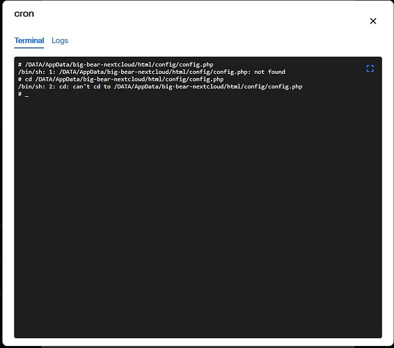 CasaOS Nextcloud Terminal Error